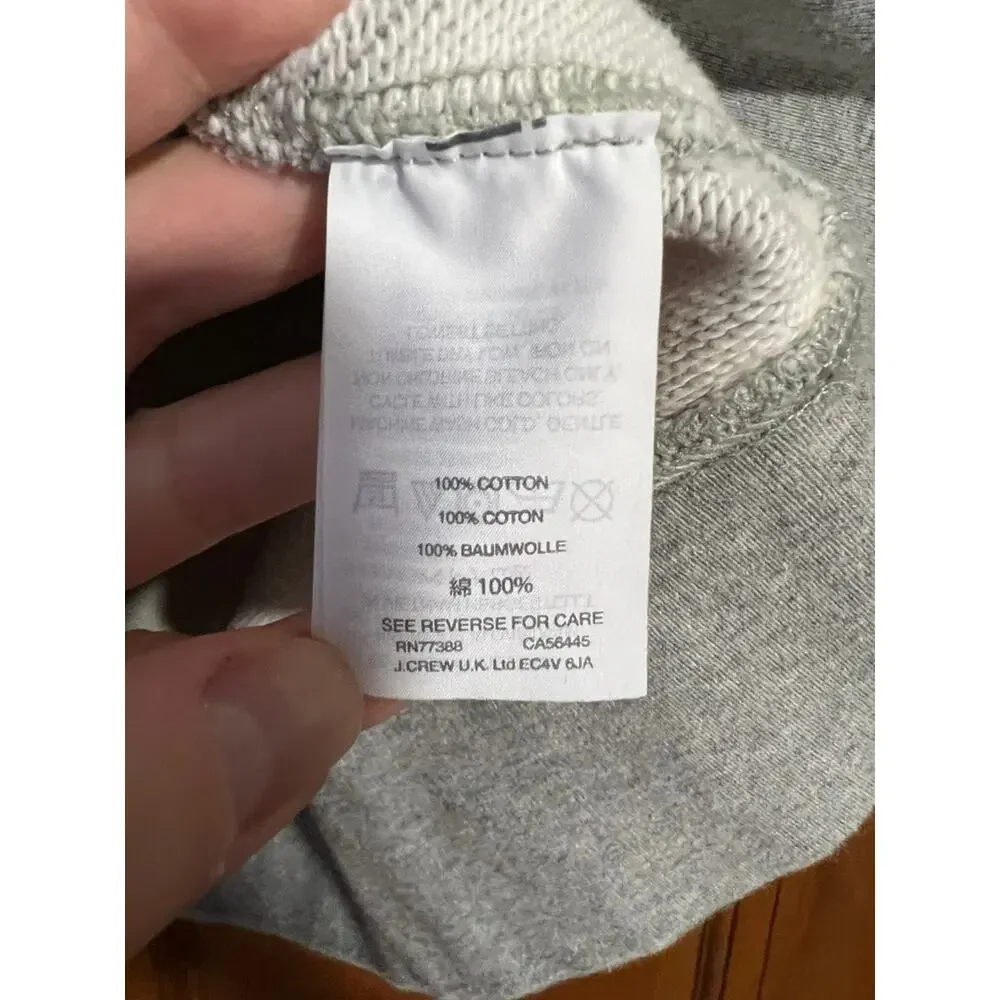 J. Crew Women's Asymmetrical Ruffle Crewneck Sweatshirt in Light Grey Size XL - Picture 7 of 10